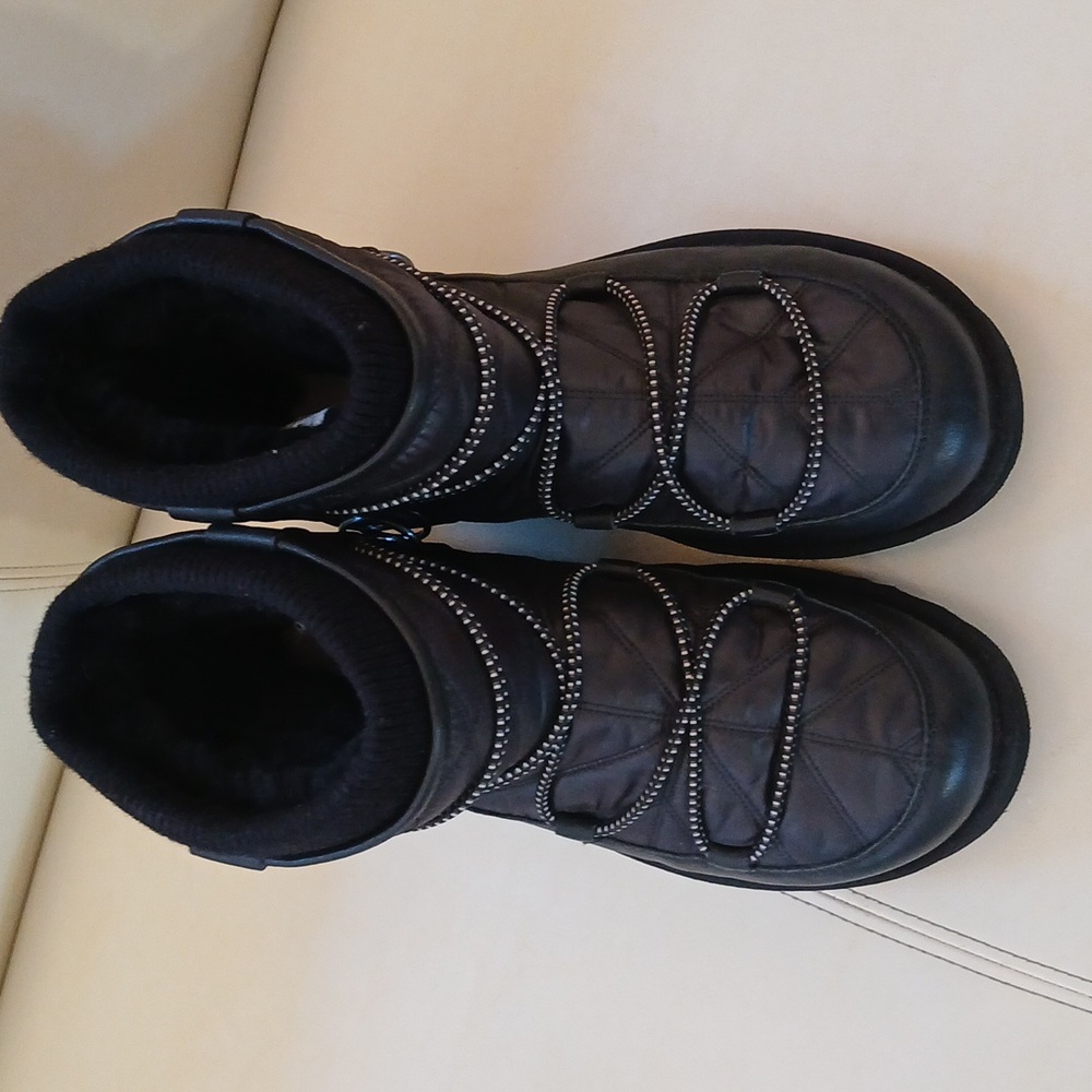 UGG Black Ankle Boots with Silver Accents